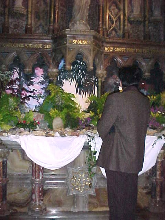 'Garden of Gethsemane' display in the Lady Chapel