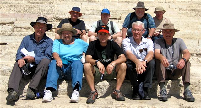 Sitting on the old steps to the Temple...