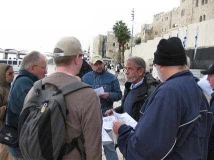 The group at the Western Wall with Daniel Rossing