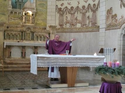 Presiding at Mass in Bethlehem University on the 1st December 2009