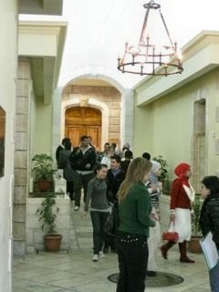 Students in the  Foyer in Bethlehem University 