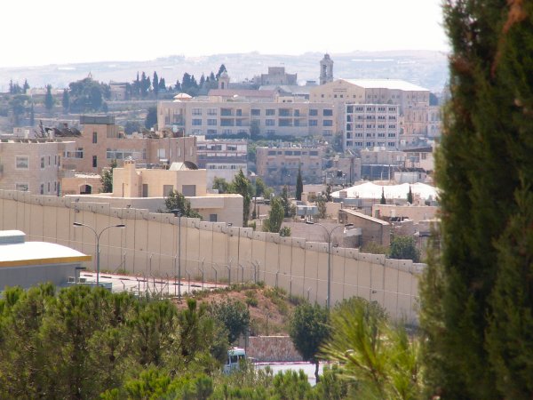 The wall from the roof of Tantur Institute (where I am staying) - 