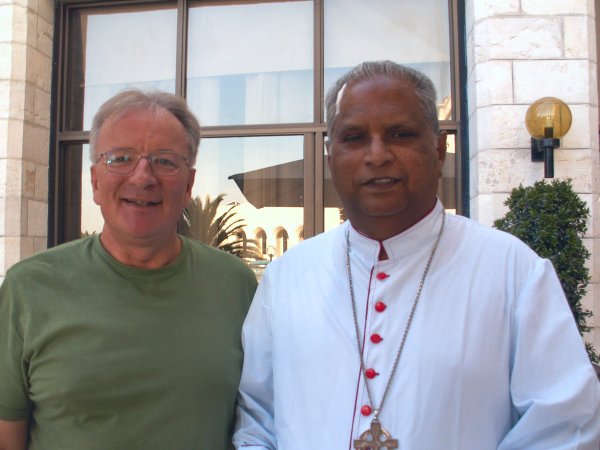 Bishop Gali Bali (Bishop of Guntur.....Father Showri's Bishop) with Vincent at the Notre Dame Centre in Jerusalem	