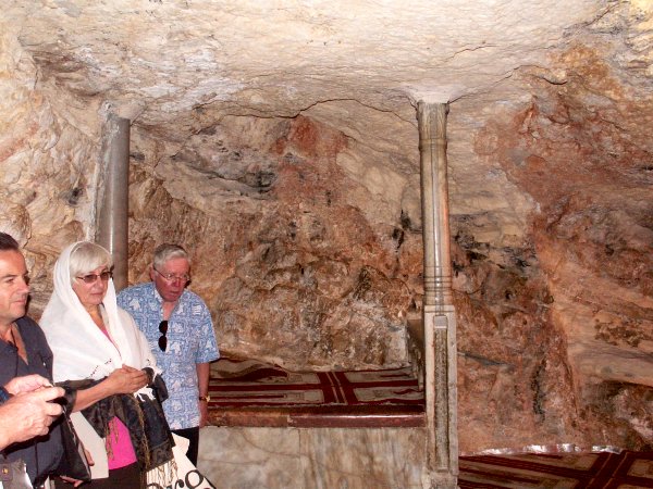 Inside the Rock within the Dome of the Rock.